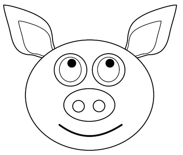 Маска свинки раскраска