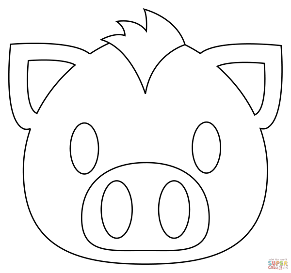 Морда свиньи нарисованная