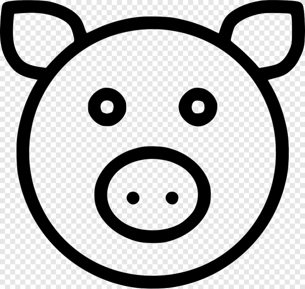 Мордочка поросенка раскраска