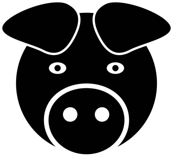 Контур свинки мордочка