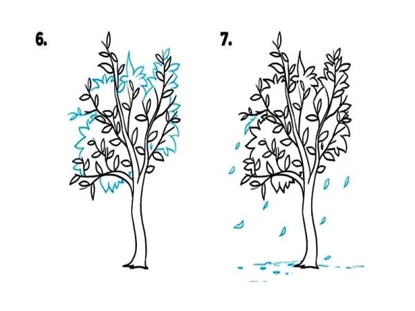Поэтапное рисование осеннего дерева