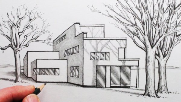 Современные здания рисунок