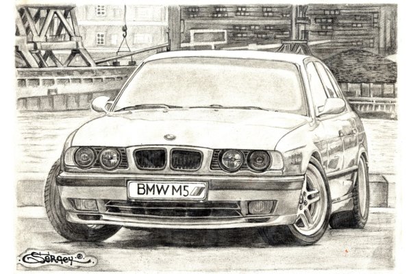 BMW 5 e34 рисунок