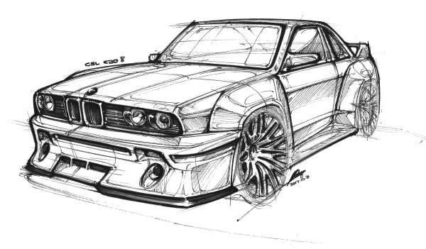BMW m3 e30 рисунок