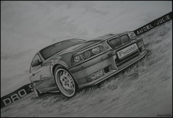 БМВ е34 рисунок карандашом