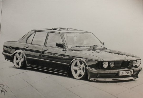 BMW e34 рисунок