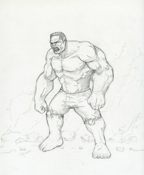 Марвел для срисовки Халк