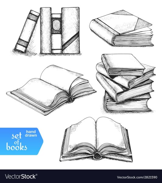 Книжка в открытом виде карандашом