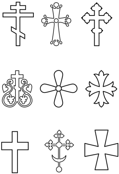 Крест трафарет