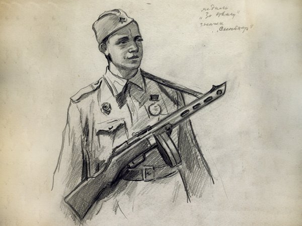 Зарисовки солдат второй мировой