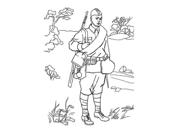 Солдат рисунок карандашом