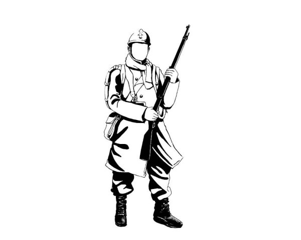 Солдат сзади рисунок
