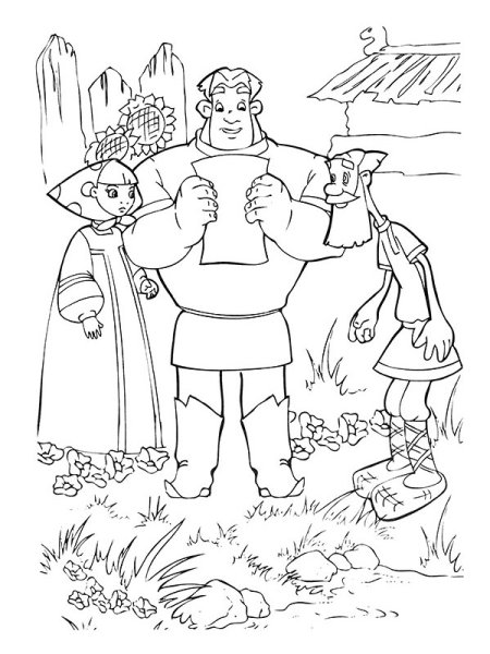 Раскраска богатырь Илья Муромец