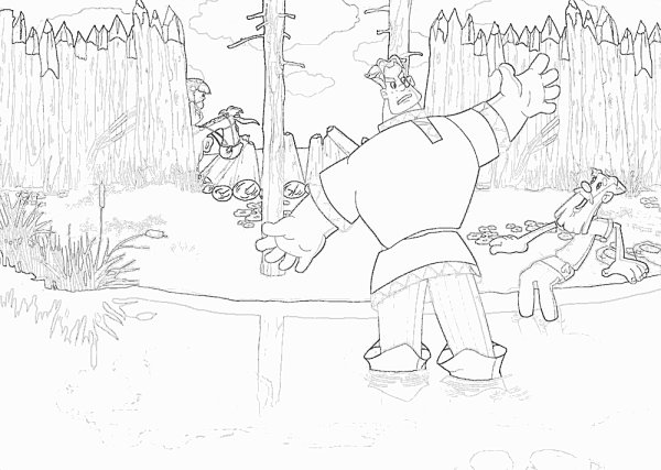 Раскраска богатырь Добрыня Никитич