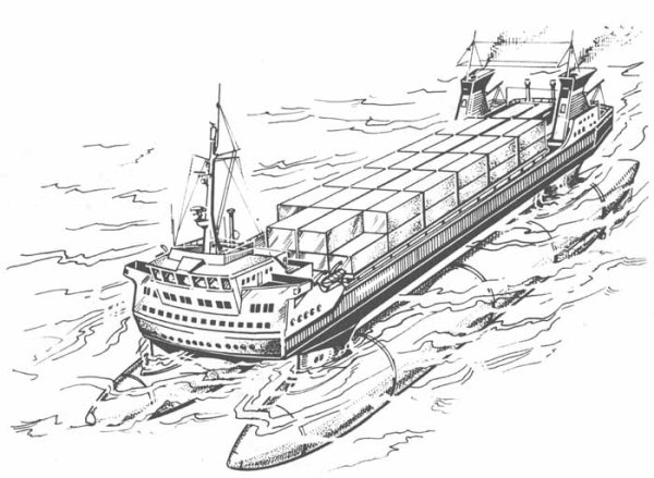 Атомоход Ленин в Мурманске рисунок