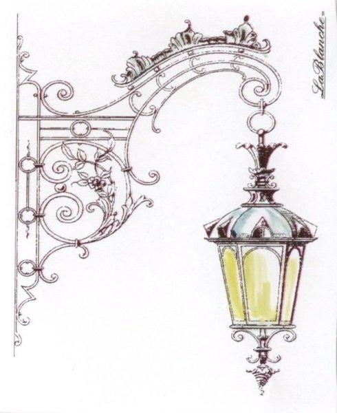 Эскиз уличного фонаря