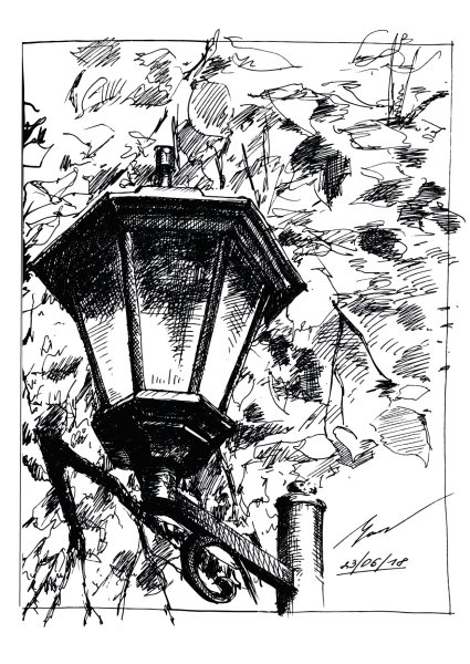 Фонарь в графике