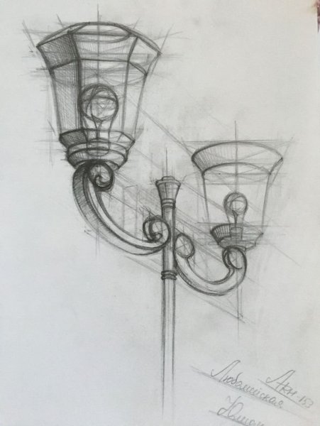 Эскиз уличного фонаря