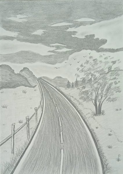 Дорога вдаль рисунок