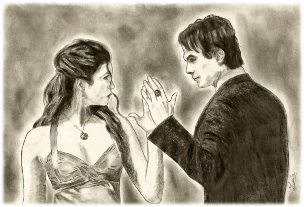 Дневники вампира Елена рисунок