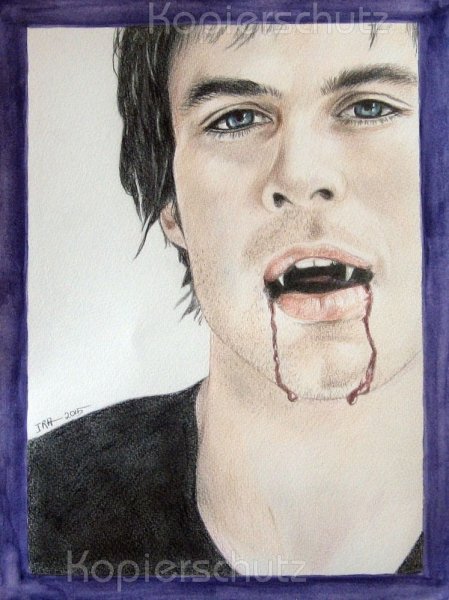 Нарисовать Деймона Сальваторе