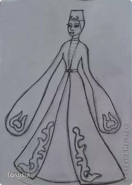 Рисунок русской национальной одежды