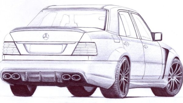 Мерседес w124 рисунок