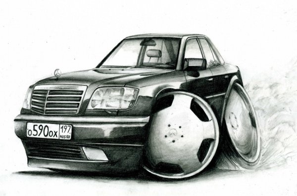 Mercedes w124 волчок drawing