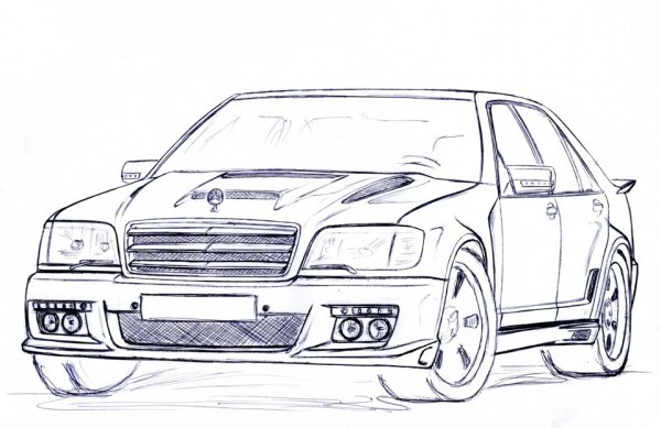 Раскраска Мерседес w124 e500