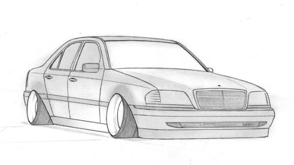 Мерседес заниженный карандашом