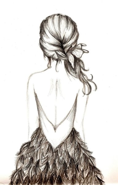 Картинки для срисовки девушки со спины