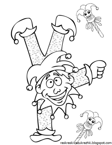 Петрушка кукла раскраска