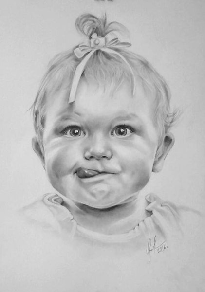 Лицо ребенка сбоку рисунок