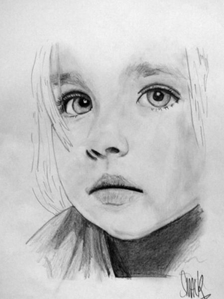 Портрет младенца карандашом