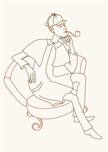 Шерлок Холмс Бенедикт Камбербэтч рисунок легкий