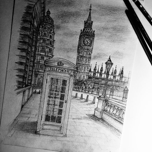 Лондон карандашом