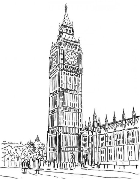 Биг Бен в Лондоне скетч