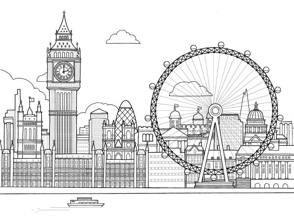 Лондонский Биг Бен скейч