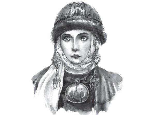 Княжна Ольга княгиня Киевская карандашом