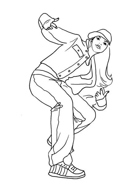Раскраска танцы хип-хоп