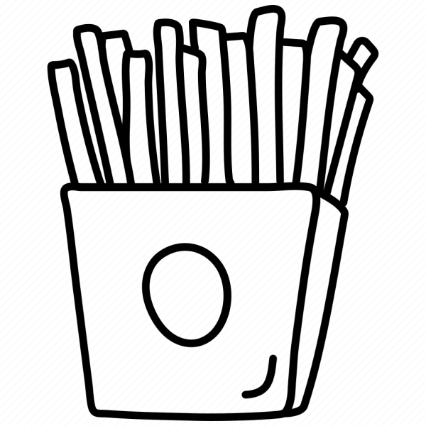 Картошка фри для срисовки карандашом