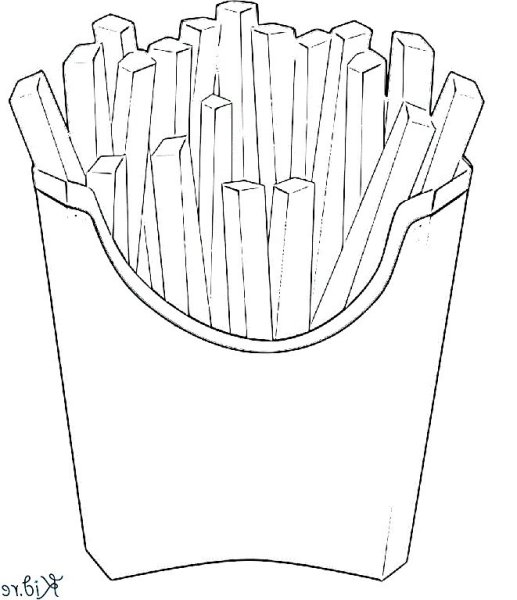 Картошка фри раскраска для детей