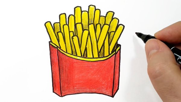 Как нарисовать картошку фри