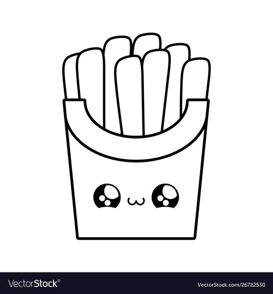 Раскраска картошка фри