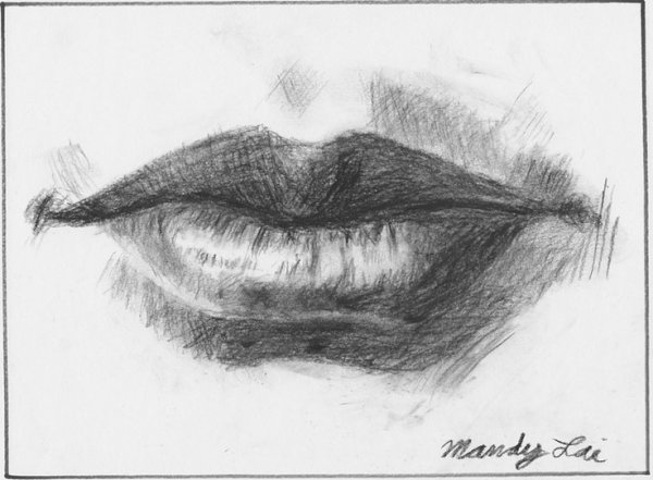 Нарисовать губы мужские