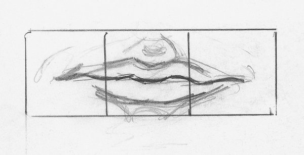 Как нарисовать рот карандашом поэтапно