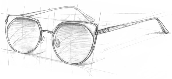 Очки карандашом
