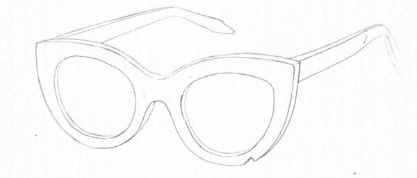 Зарисовки карандашом очки