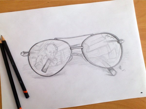 Очки карандашом