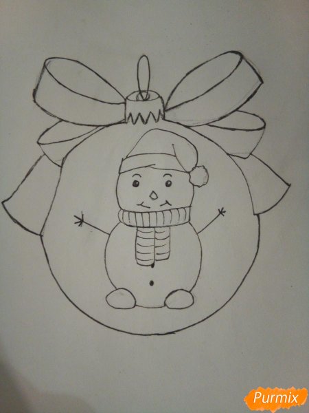 Елочная игрушка рисунок пошагово